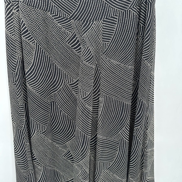 JONES NEW YORK Vintage woman black geometric silk lined classic midi skirt 16W - Picture 7 of 9